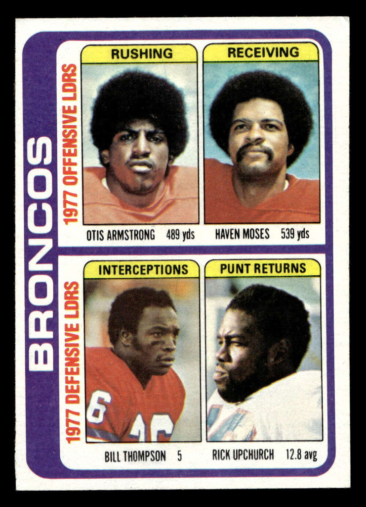 1978 Topps #508 Otis Armstrong/Haven Moses/Bill Thompson/Rick Upchurch TL Ex-Mint 