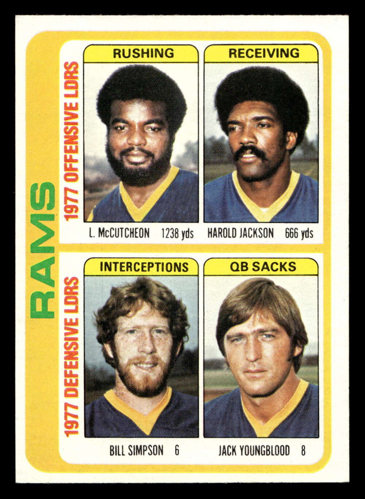 1978 Topps #513 Lawrence McCutcheon/Harold Jackson/Bill Simpson/Jack Youngblood TL Near Mint+ 