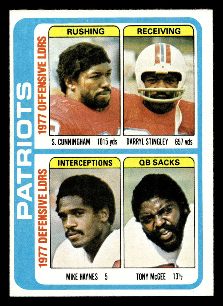 1978 Topps #516 Sam Cunningham/Darryl Stingley/Mike Haynes/Tony McGee TL Near Mint  ID: 506284