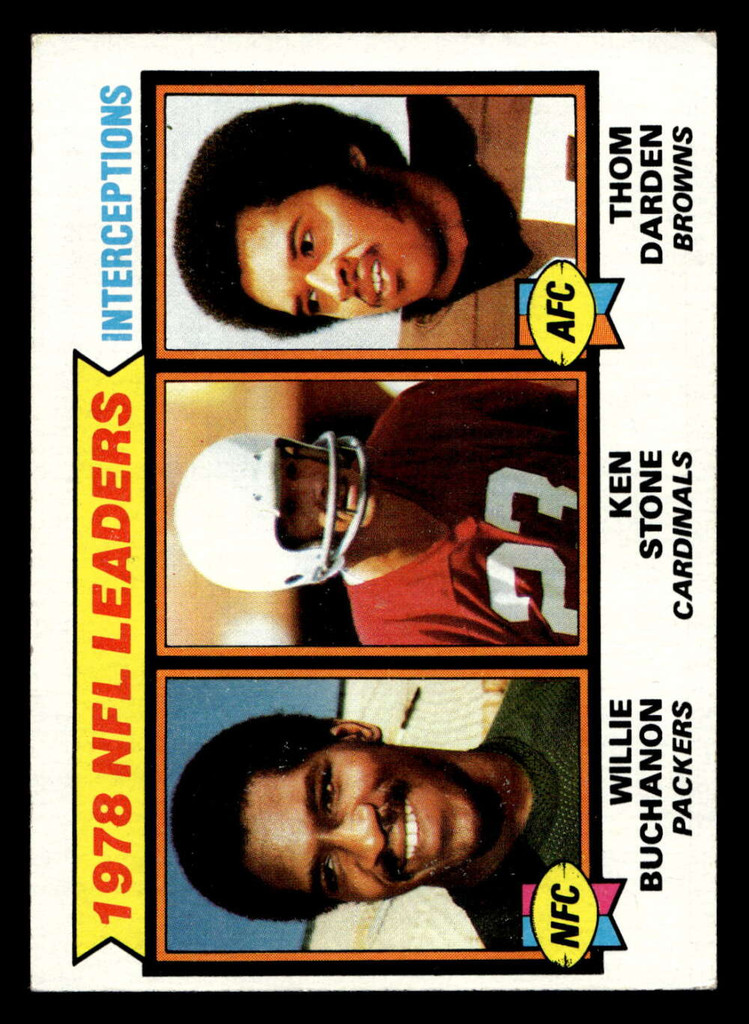 1979 Topps #5 Willie Buchanon/Ken Stone/Thom Darden 1978 Interception Leaders Excellent+ 