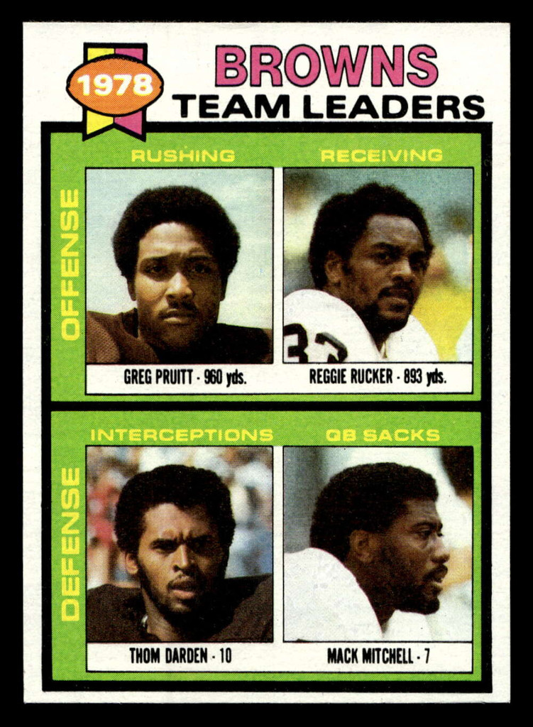1979 Topps #113 Greg Pruitt/Reggie Rucker/Thom Darden/Mack Mitchell TL Ex-Mint 