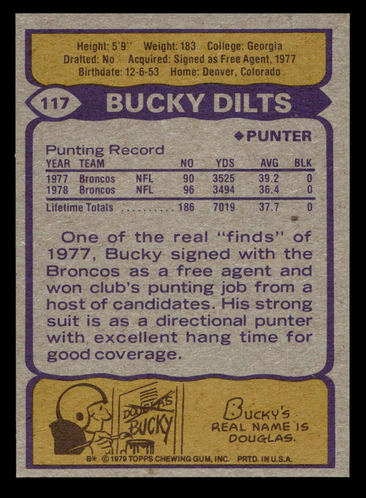 1979 Topps #117 Bucky Dilts Near Mint 