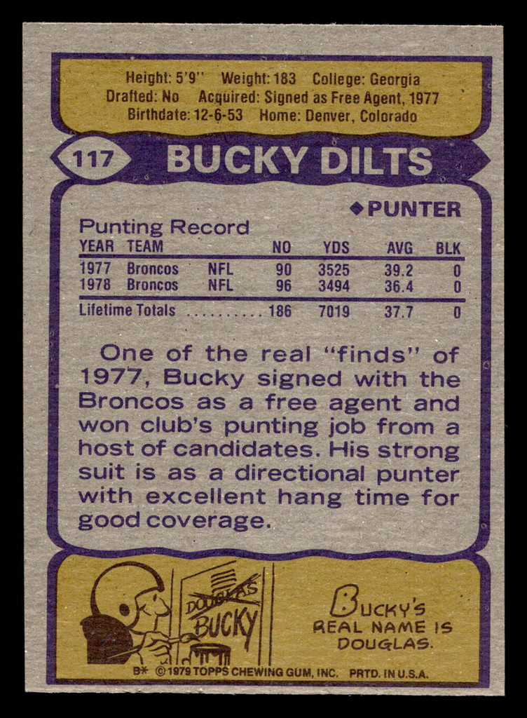 1979 Topps #117 Bucky Dilts Ex-Mint  ID: 506653