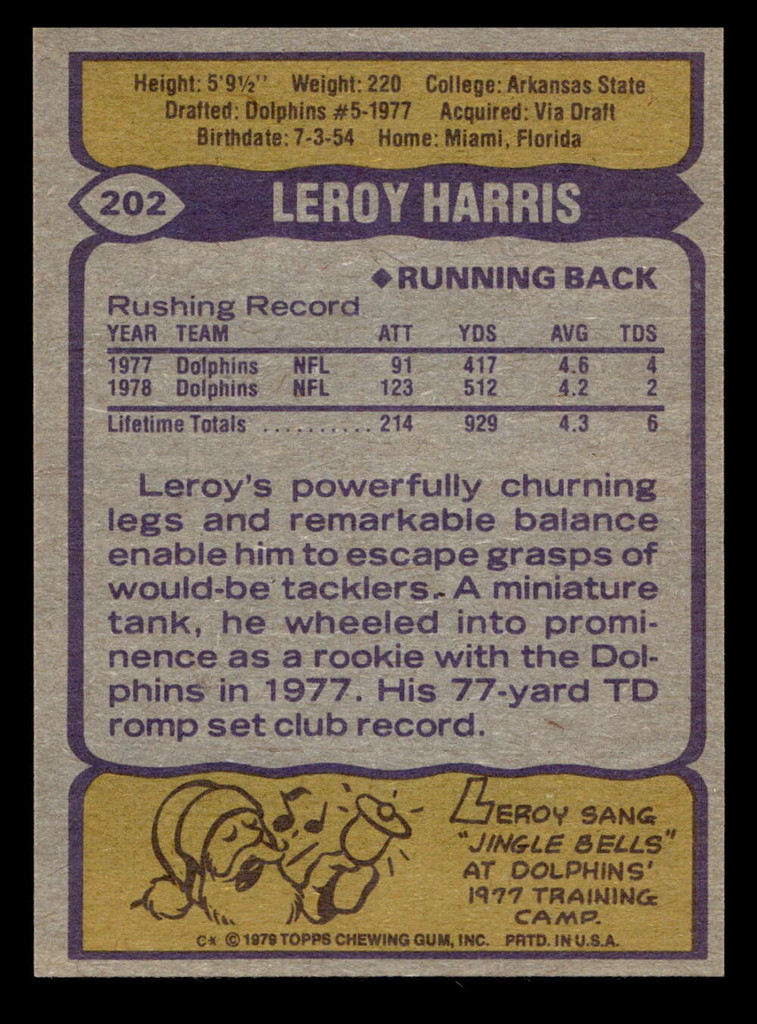 1979 Topps #202 Leroy Harris Ex-Mint 