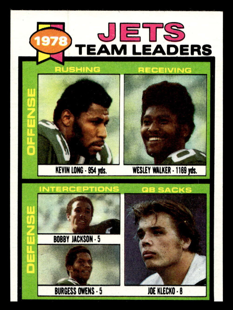 1979 Topps #226 Kevin Long/Wesley Walker/Bobby Jackson/Burgess Owens/Joe Klecko TL Near Mint  ID: 506984