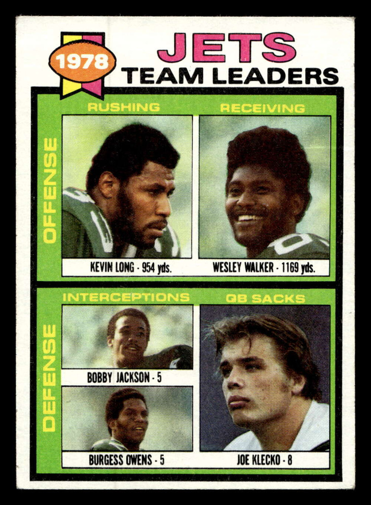 1979 Topps #226 Kevin Long/Wesley Walker/Bobby Jackson/Burgess Owens/Joe Klecko TL Very Good 