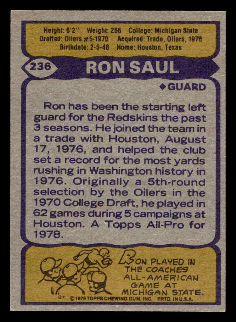 1979 Topps #236 Ron Saul AP Near Mint  ID: 507017