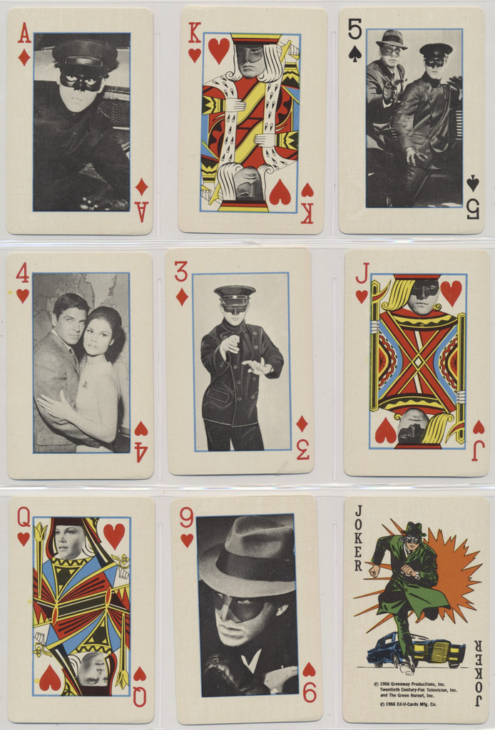 1966 Official Green Hornet Playing Cards 52 cards plus 2 jokers  #*sku37069