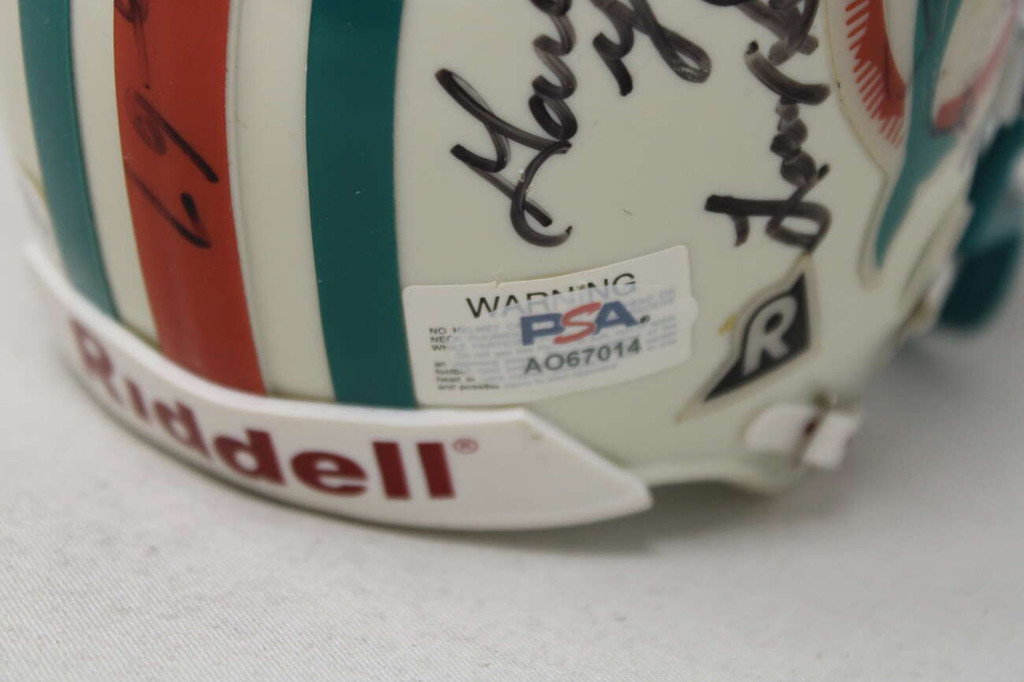 1972 Dolphins 15 Autos Shula Csonka PSA/DNA Signed Mini Helmet Warfield Griese