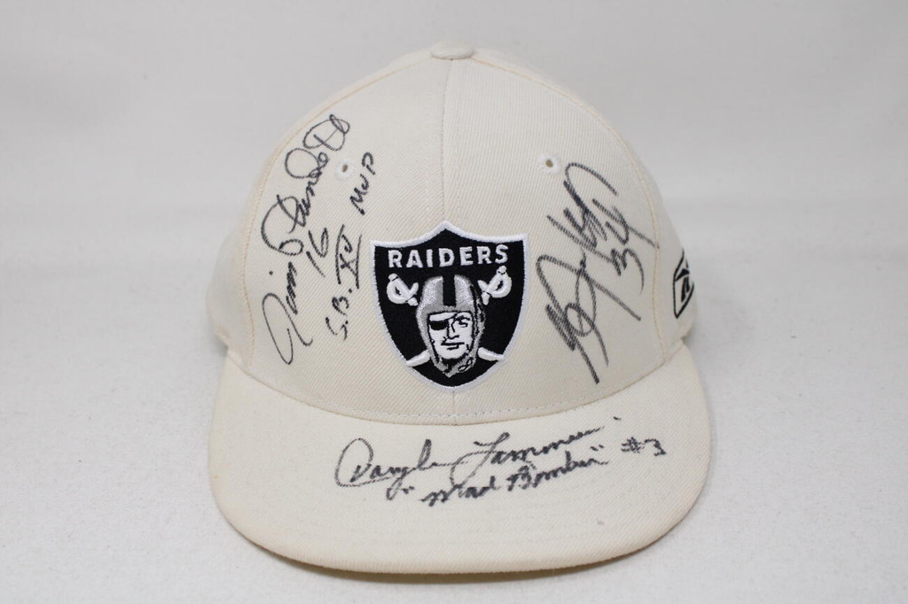 Bo Jackson Jim Plunkett Daryle Lamonica Tom Flores Signed Hat Cap PSA/DNA Raiders