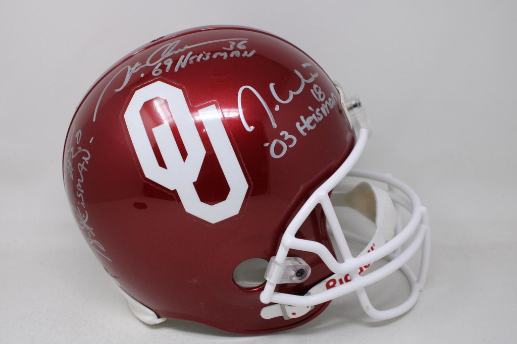 Billy Sims Steve Owens Jason White Heisman Full Size Helmet Signed PSA/DNA Sooners