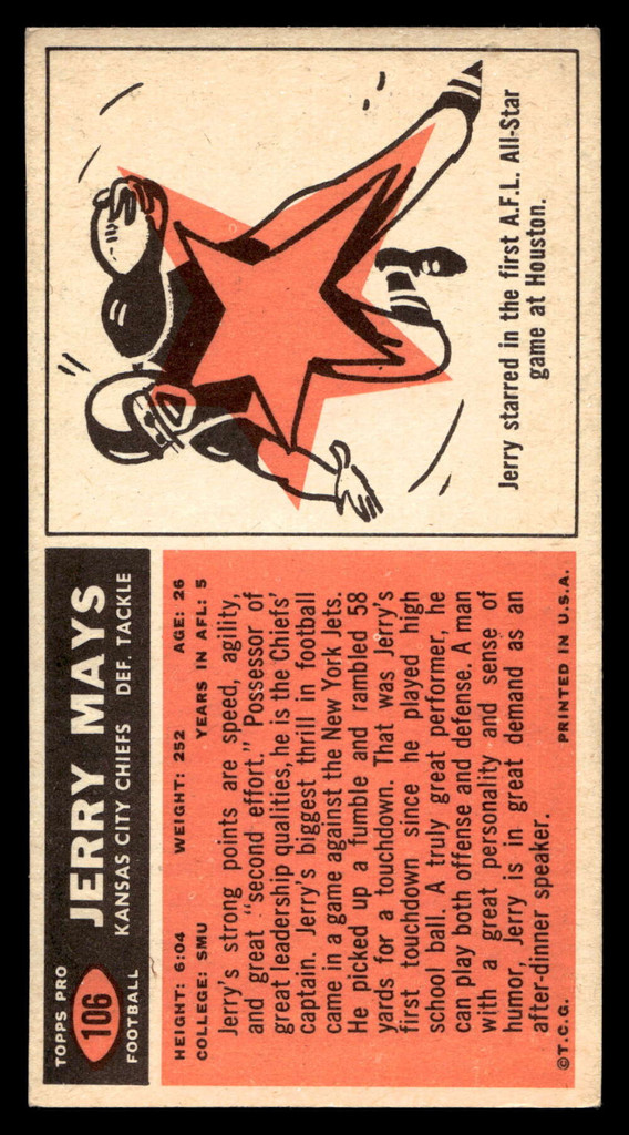 1965 Topps #106 Jerry Mays Excellent+  ID: 507314