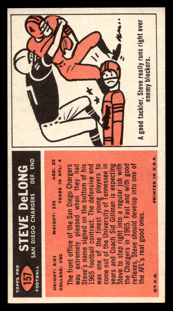 1965 Topps #157 Steve DeLong Ex-Mint RC Rookie SP 