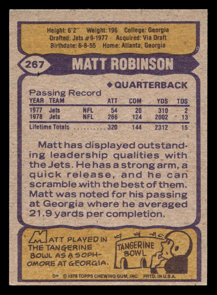 1979 Topps #267 Matt Robinson Ex-Mint 
