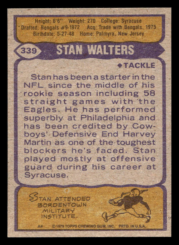 1979 Topps #339 Stan Walters Near Mint RC Rookie  ID: 507640