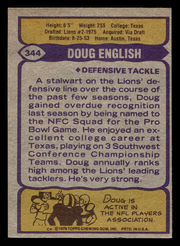 1979 Topps #344 Doug English Very Good RC Rookie 