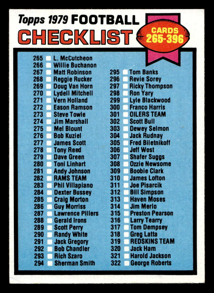 1979 Topps #368 Checklist 265-396 Ex-Mint  ID: 507765