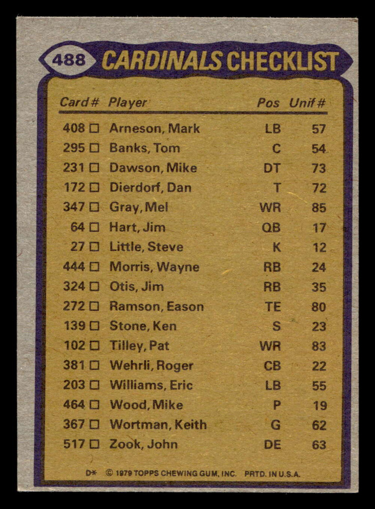 1979 Topps #488 Jim Otis/Pat Tilley/Ken Stone/Mike Dawson TL Ex-Mint 