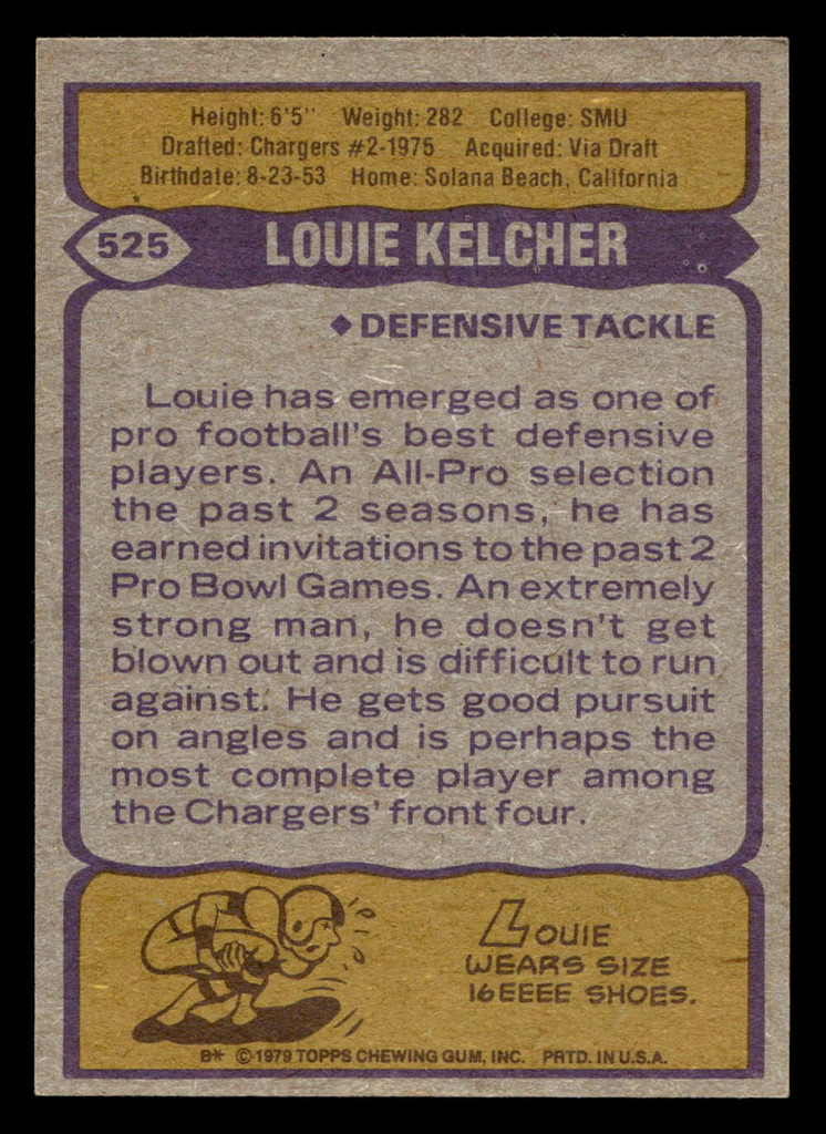 1979 Topps #525 Louie Kelcher AP Ex-Mint  ID: 508457