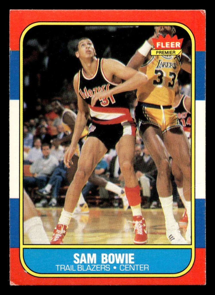 1986-87 Fleer #13 Sam Bowie Very Good RC Rookie Crease  ID: 508512