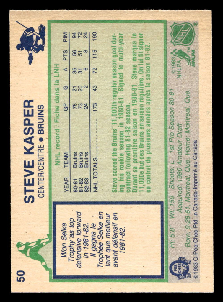 1983-84 O-Pee-Chee #50 Steve Kasper Near Mint 