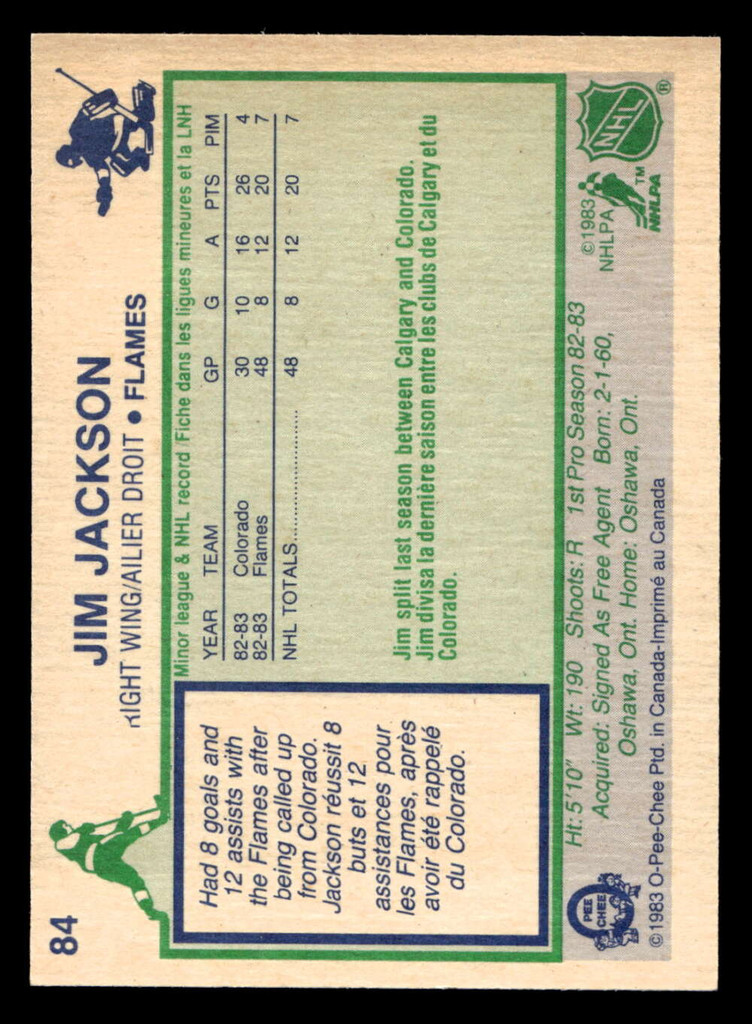 1983-84 O-Pee-Chee #84 Jim Jackson Near Mint+ RC Rookie 