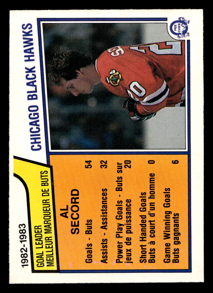 1983-84 O-Pee-Chee #95 Al Secord TL Near Mint+ 