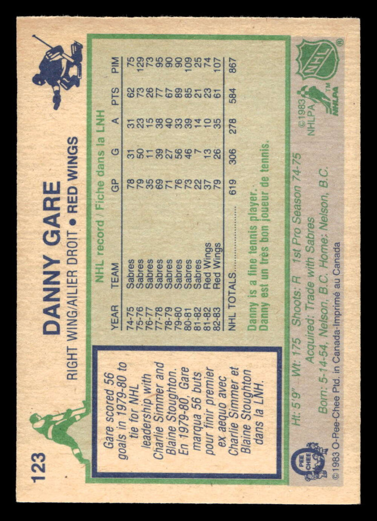 1983-84 O-Pee-Chee #123 Danny Gare Ex-Mint 
