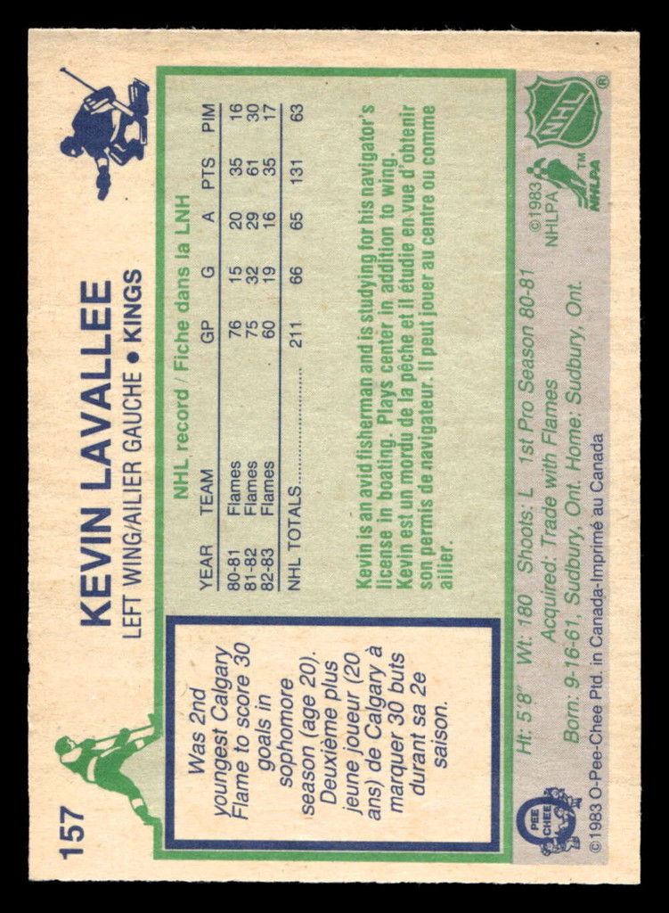 1983-84 O-Pee-Chee #157 Kevin LaVallee Near Mint+ 