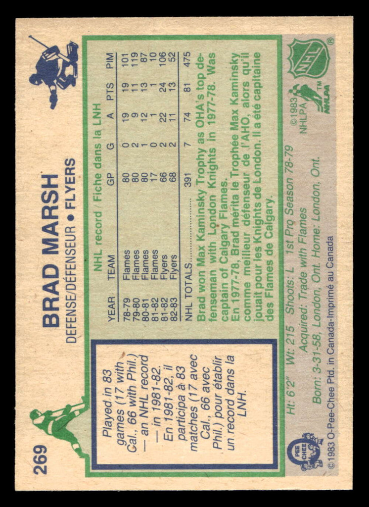 1983-84 O-Pee-Chee #269 Brad Marsh Near Mint+ OPC 
