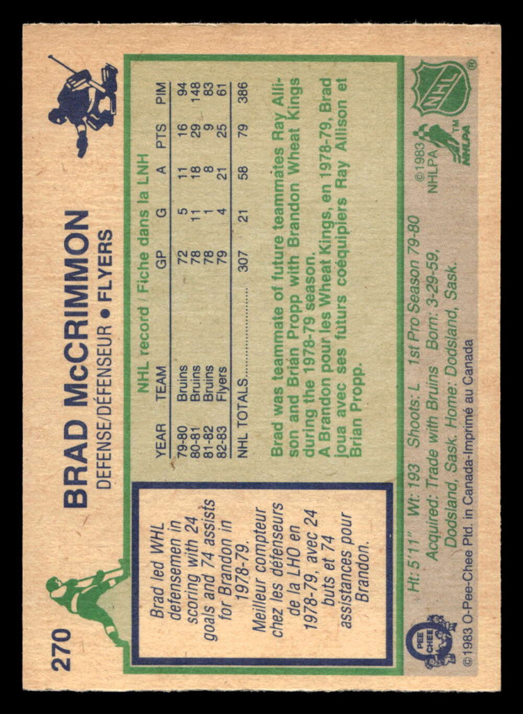 1983-84 O-Pee-Chee #270 Brad McCrimmon Near Mint OPC 
