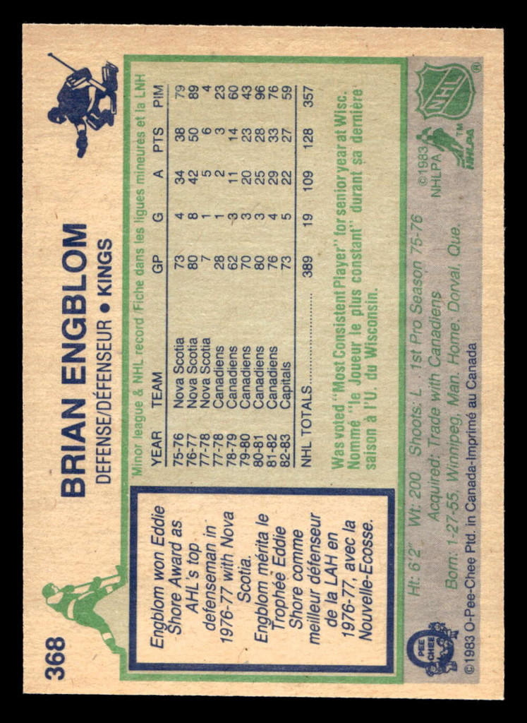1983-84 O-Pee-Chee #368 Brian Engblom Near Mint OPC 