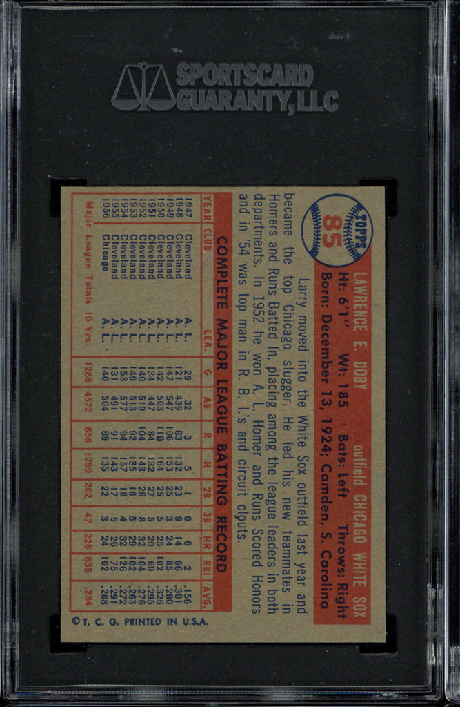 1957 Topps #85 Larry Doby White Sox SGC 4.5 VG-EX+