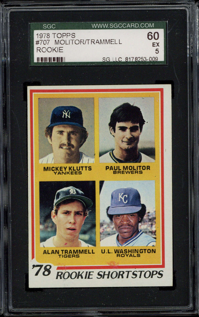 1978 Topps #707 Paul Molitor Alan Trammell Tigers SGC 5 EX RC