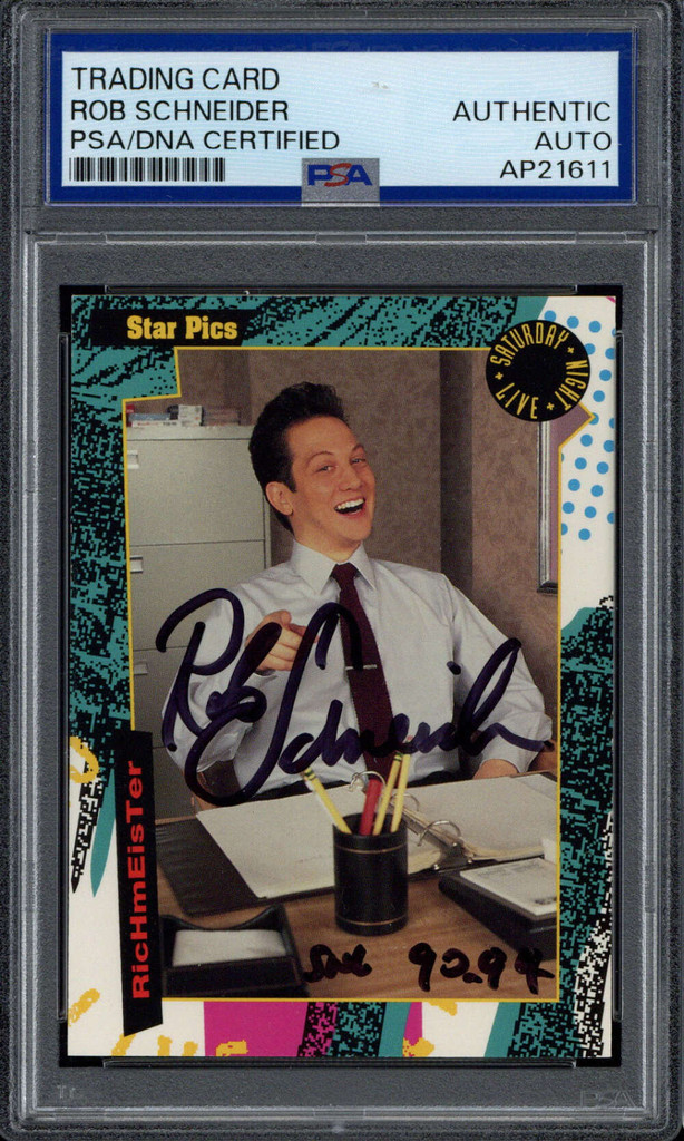 Rob Schneider 1992 Star Pics Card #19 Signed PSA/DNA Slabbed Authenticated SNL ID: 511004