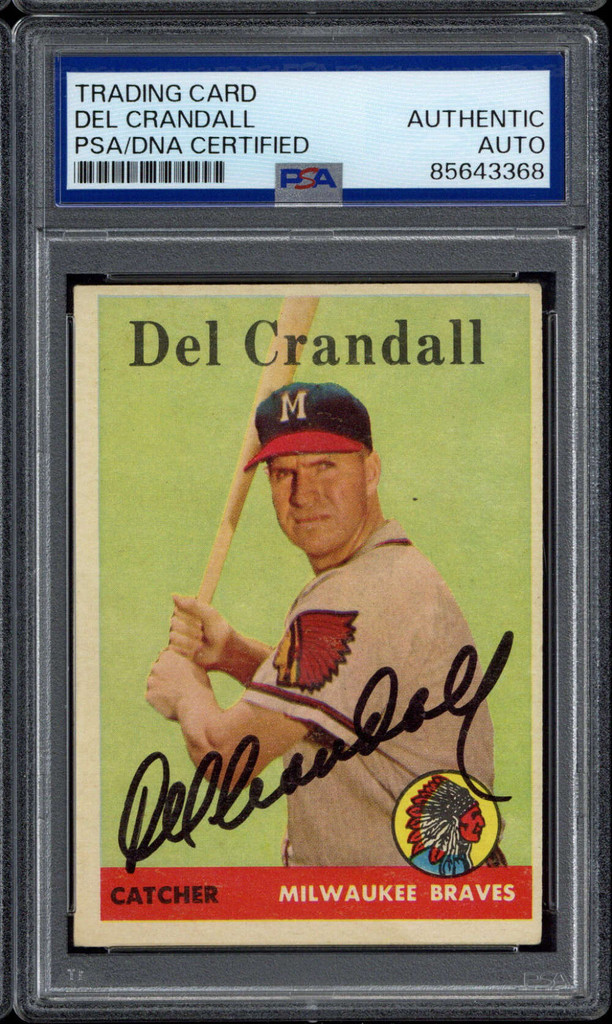 Del Crandall 1958 Topps #390 Signed PSA/DNA Slabbed Authenticated Braves