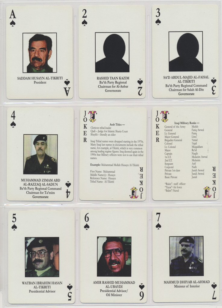 2003 Hoyle Iraq "Most Wanted" Playing Cards  #*sku37017