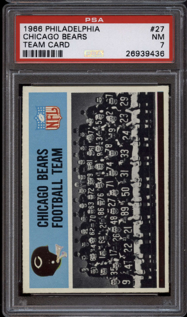 1966 Philadelphia #27 Bears Team PSA 7 Near Mint 