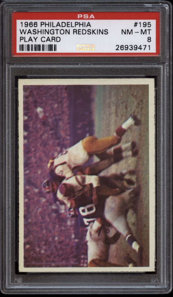 1966 Philadelphia #195 Redskins Play PSA 8 NM-Mint 