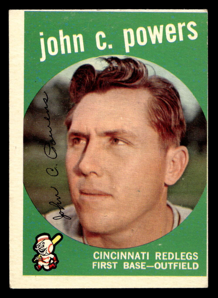 1959 Topps #489 John Powers Excellent Miscut 