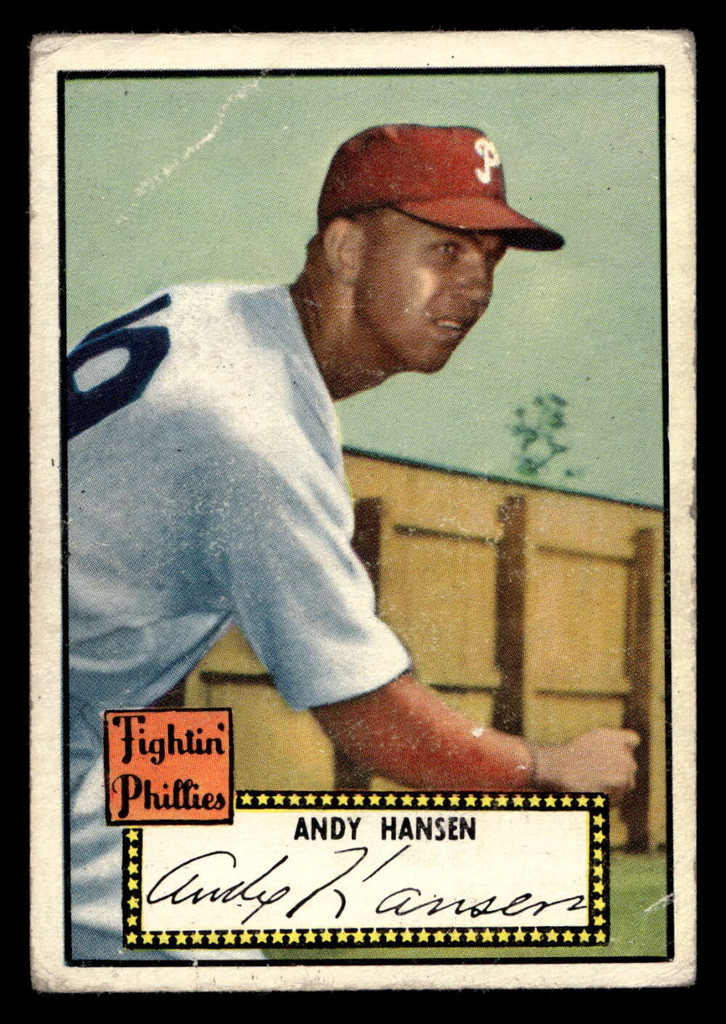 1952 Topps #74 Andy Hansen Good RC Rookie Black Back 