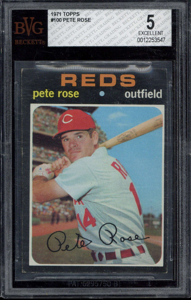 1971 Topps #100 Pete Rose Reds BVG 5 EX
