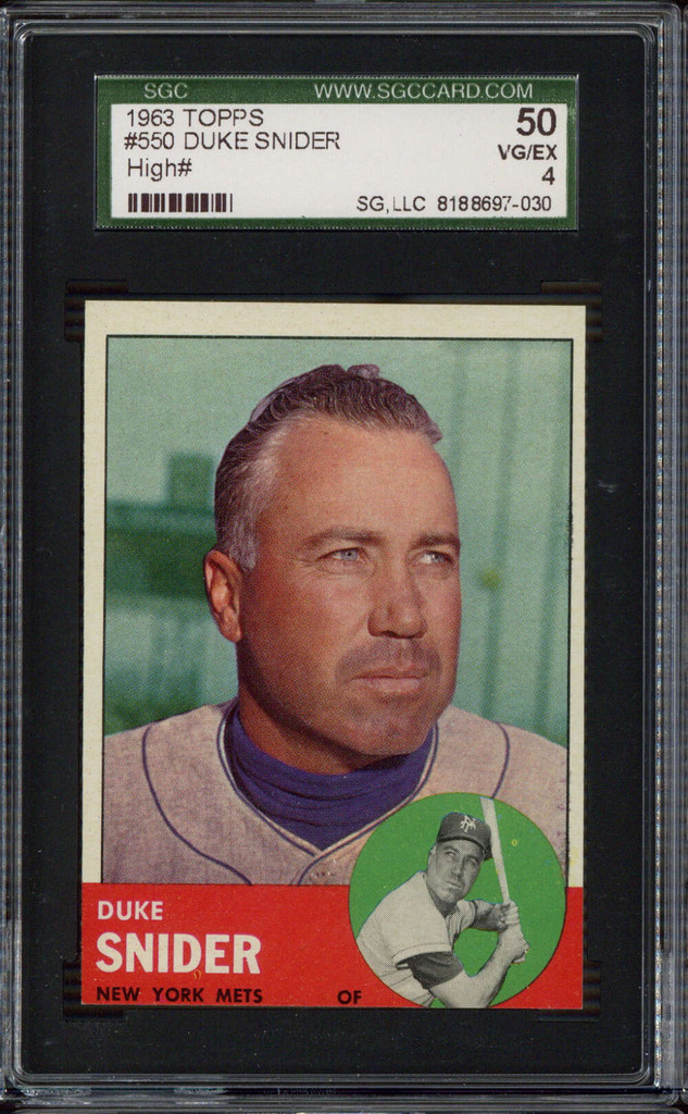 1963 Topps #550 Duke Snider Dodgers SGC 4 VG-EX
