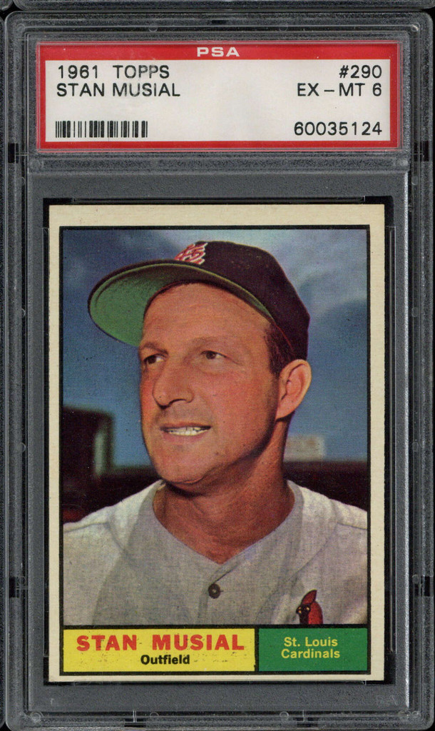1961 Topps #290 Stan Musial Cardinals PSA 6 EX-Mint