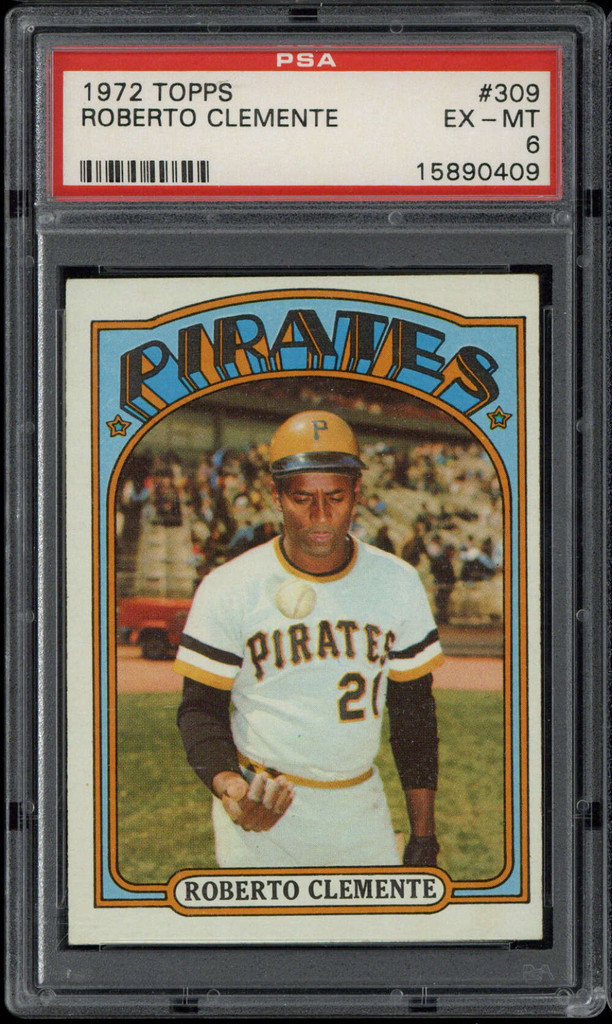 1972 Topps #309 Roberto Clemente Pirates PSA 6 EX-Mint
