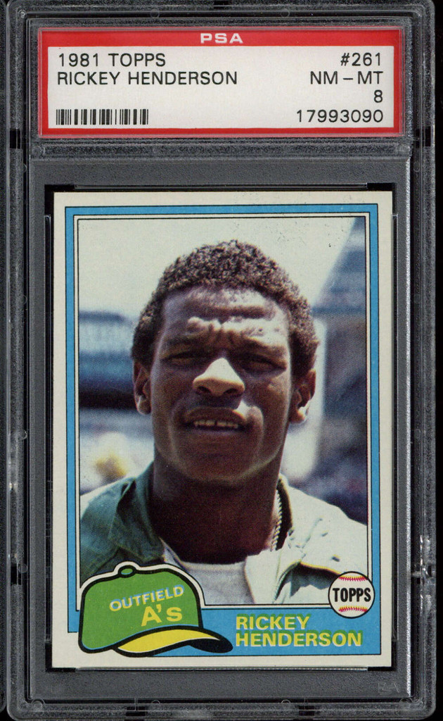 1981 Topps #261 Rickey Henderson Oakland A's PSA 8 NN-Mint