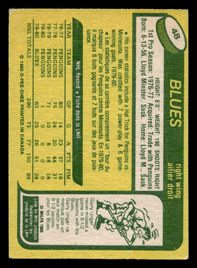 1980-81 O-Pee-Chee #48 Blair Chapman Excellent+ OPC 