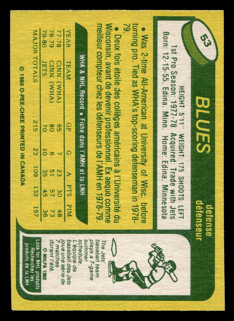 1980-81 O-Pee-Chee #53 Craig Norwich Near Mint RC Rookie OPC 