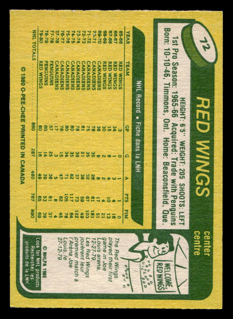 1980-81 O-Pee-Chee #72 Pete Mahovlich Ex-Mint OPC 