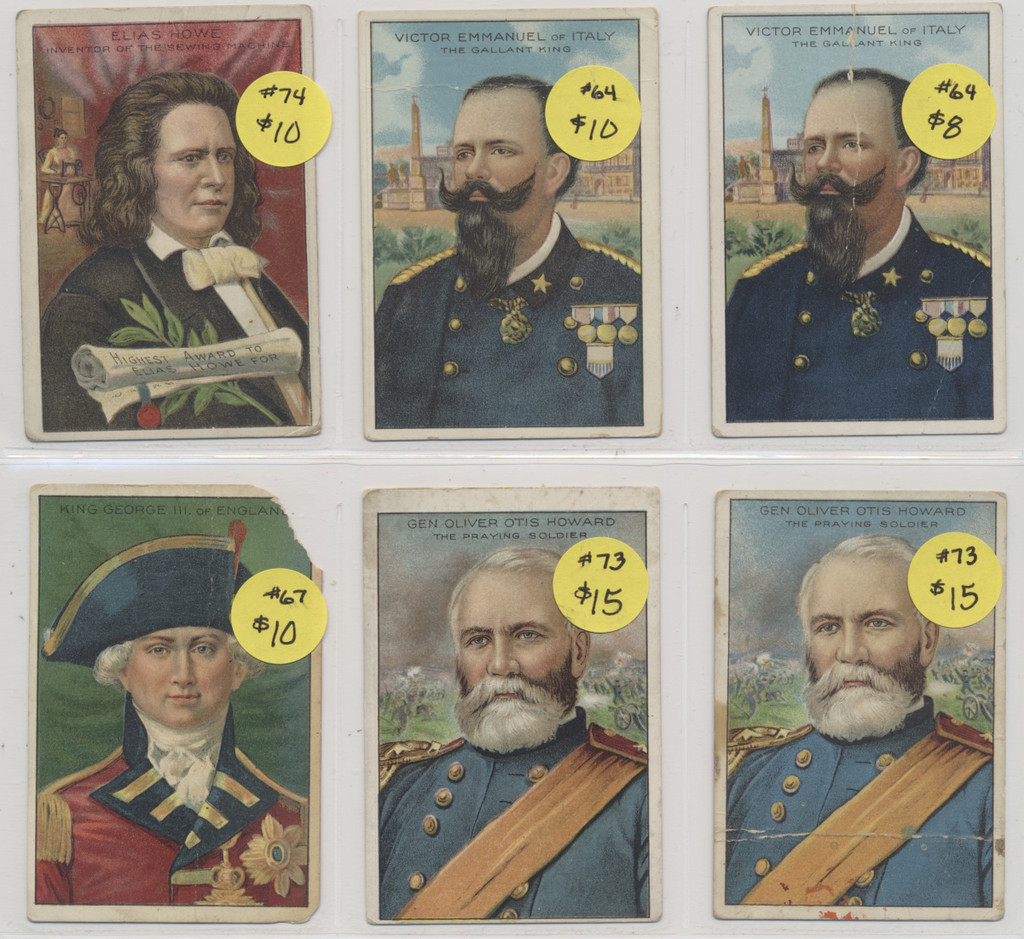 1911 T68 HEROES OF HISTORY  Partial Set 29 different/100 with 13 duplicates WILL SELL SINGLES  #*sku37114